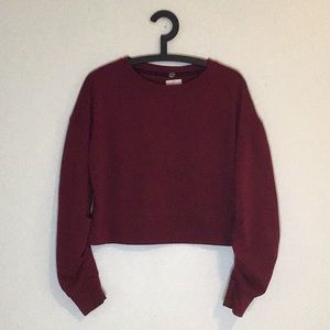 Ladies M Burgundy Cropped Sweatshirt